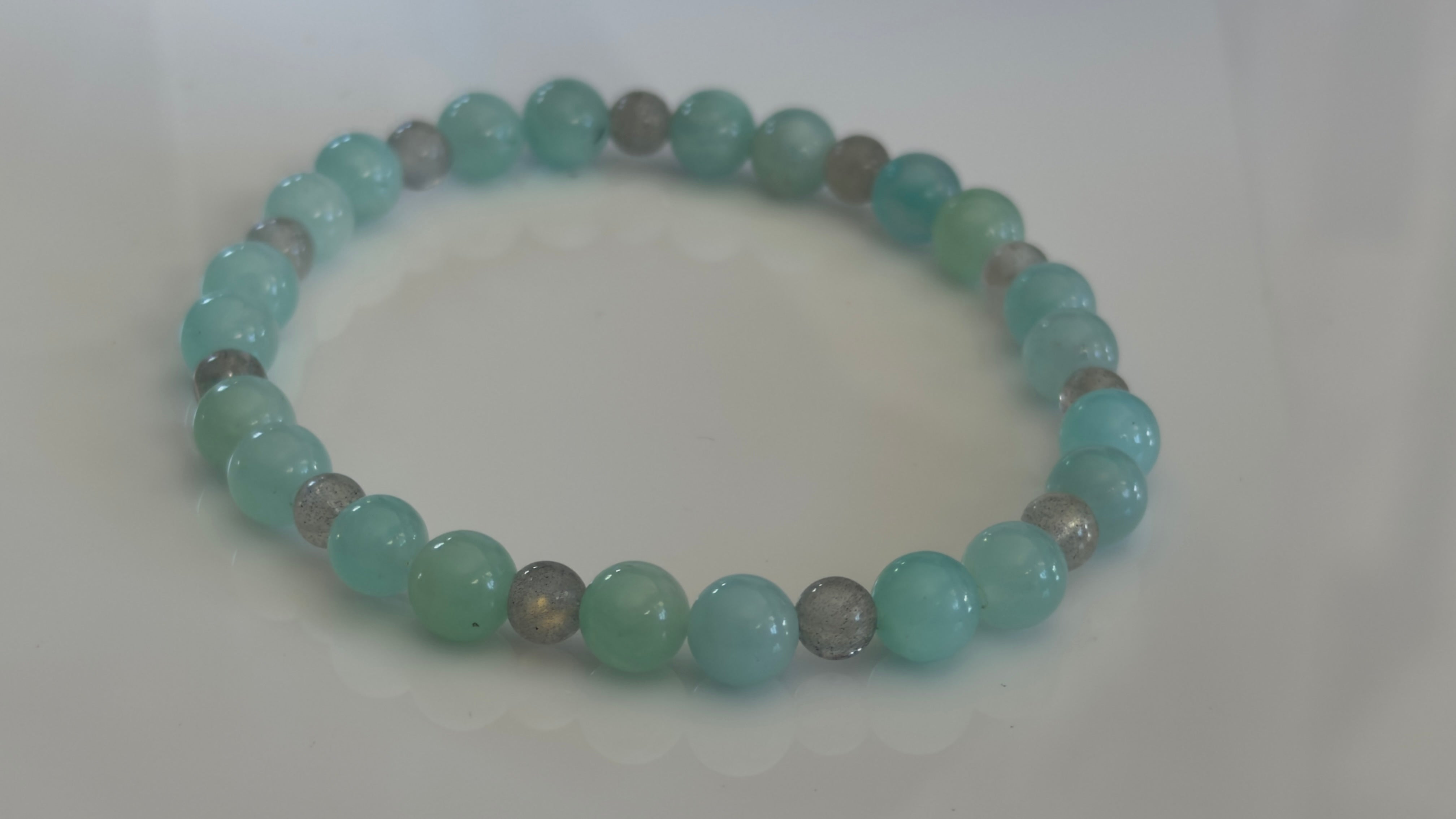 Still Waters — Grade A Amazonite & Labradorite Stretch Bracelet