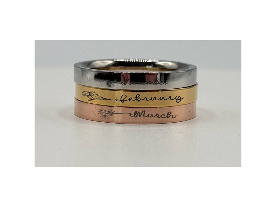 3mm Stainless Steel Flat Band Rings