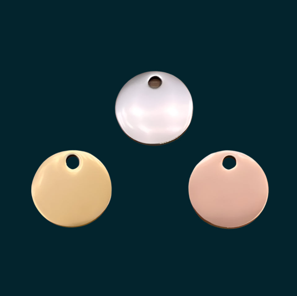 10mm Stainless Steel Disc Pendant/Charm