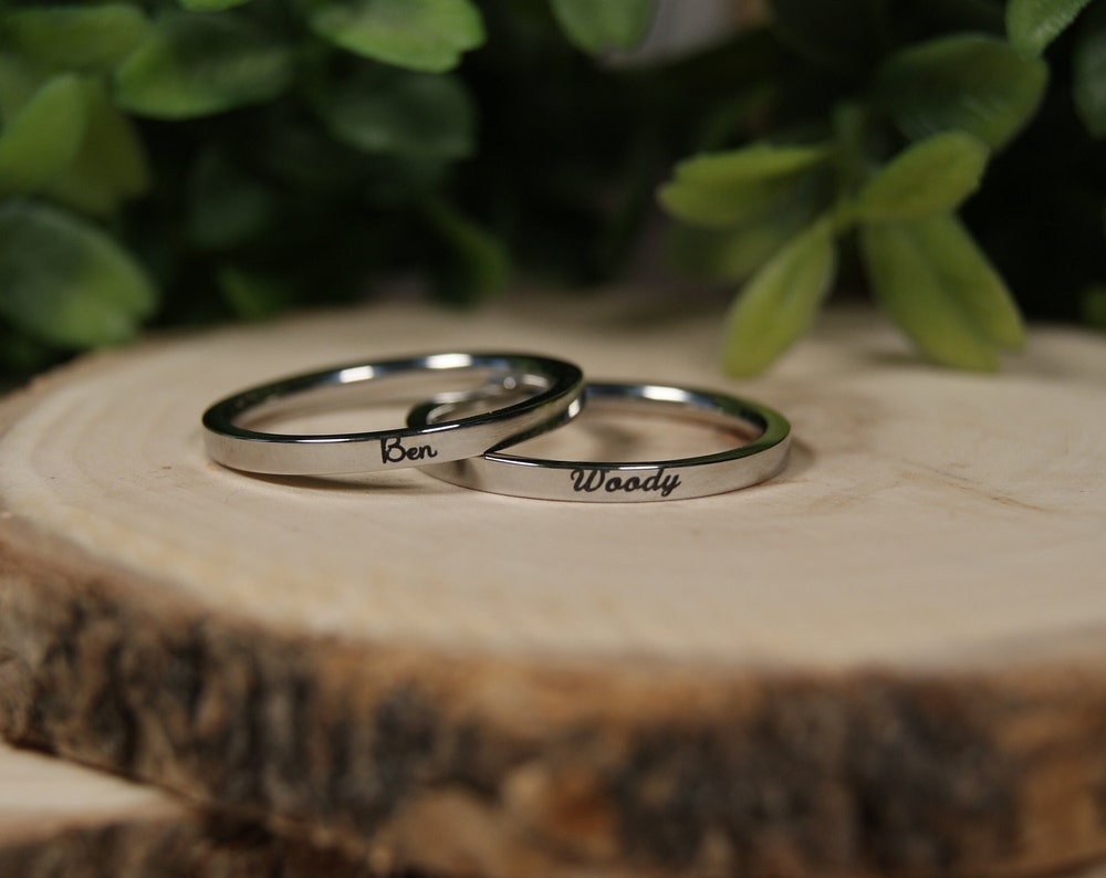 2mm Flat Band Stainless Steel Rings