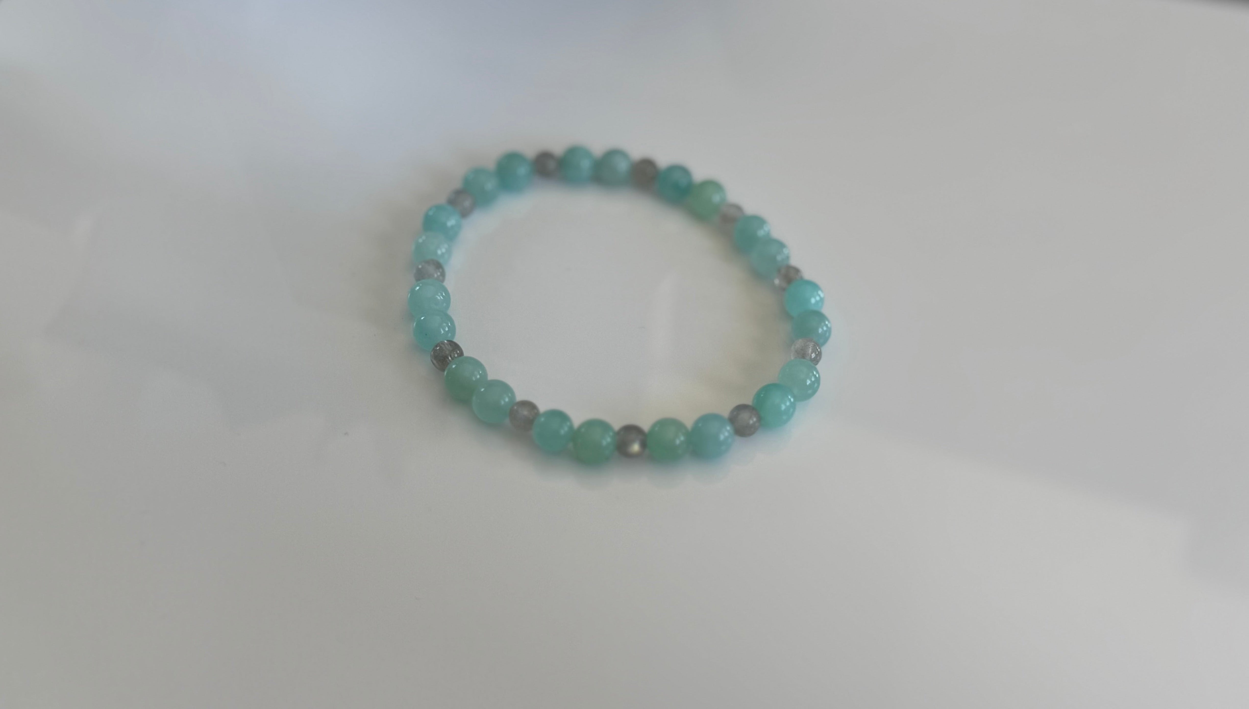 Still Waters — Grade A Amazonite & Labradorite Stretch Bracelet