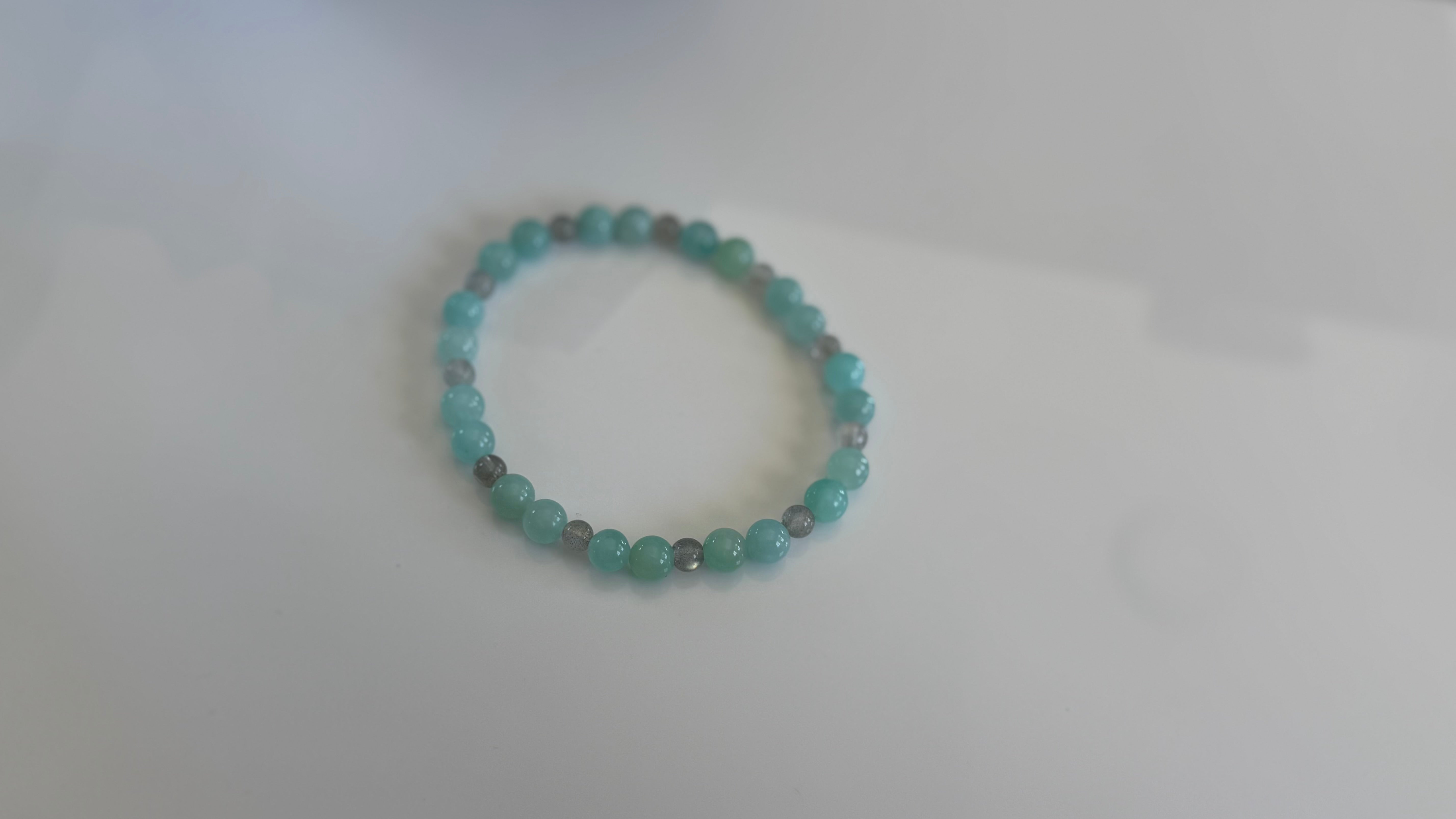 Still Waters — Grade A Amazonite & Labradorite Stretch Bracelet