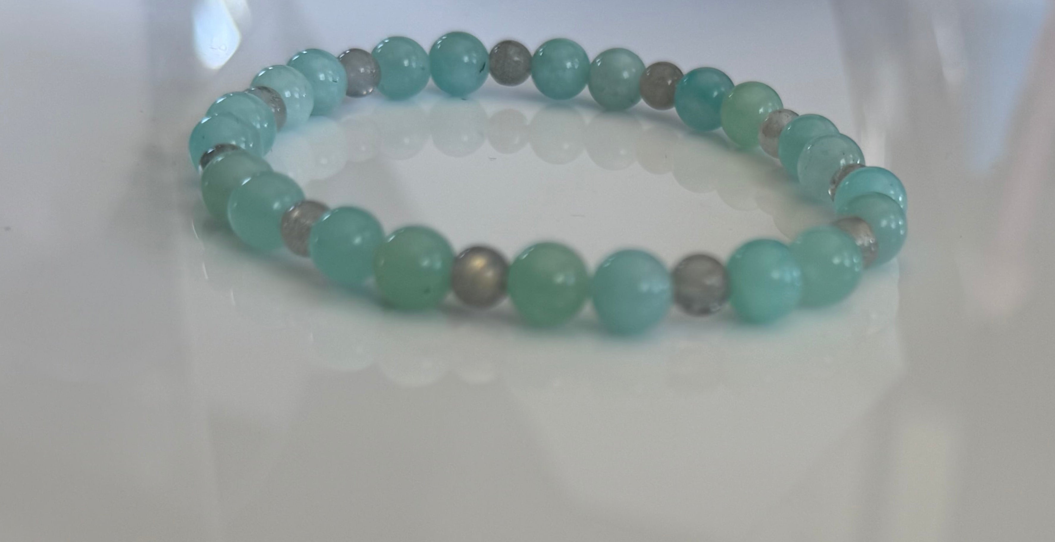 Still Waters — Grade A Amazonite & Labradorite Stretch Bracelet