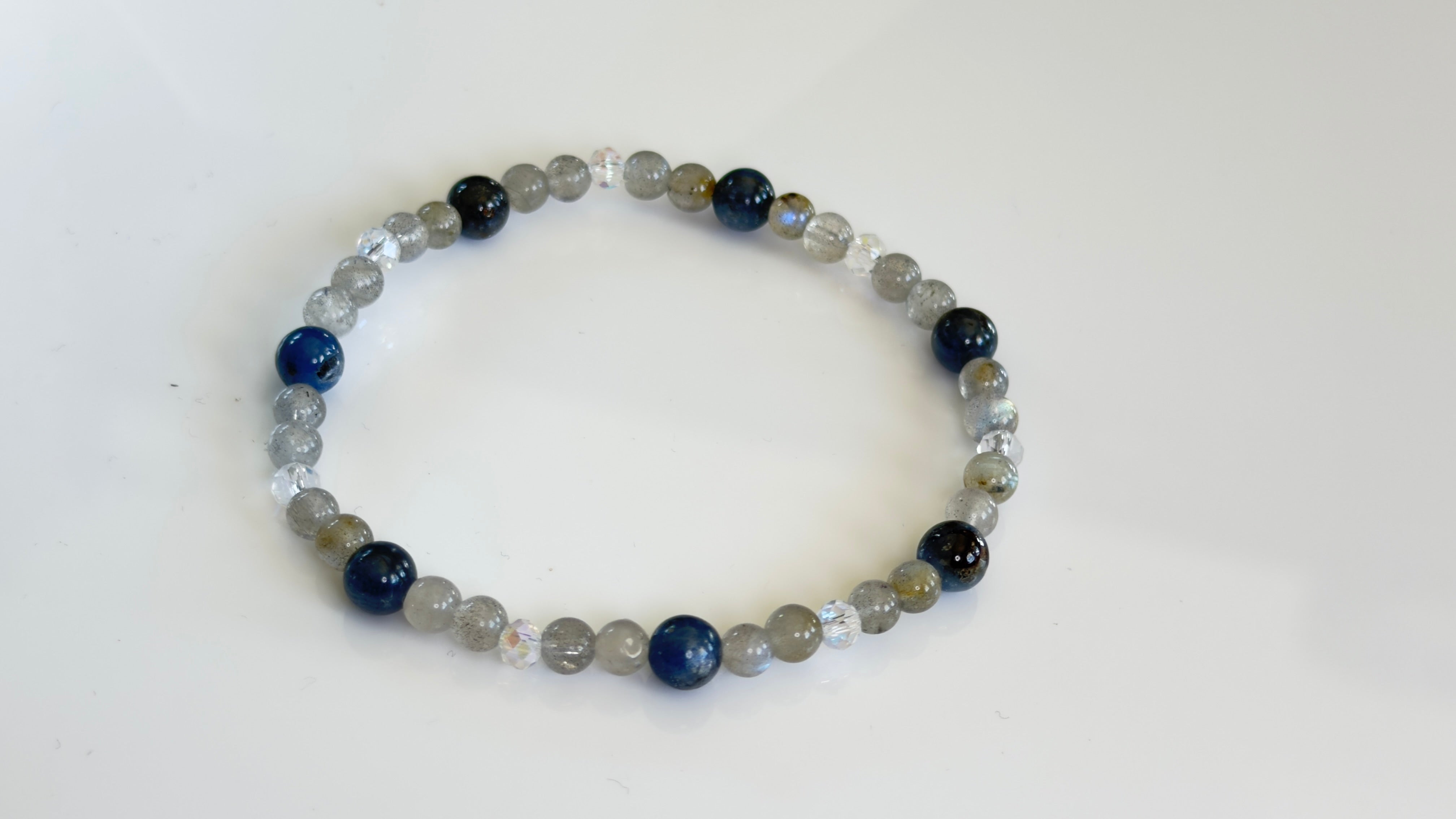 Electric Blue — Grade AB Kyanite & Labradorite Stretch Bracelet